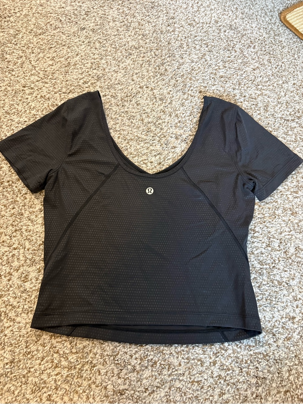 lululemon athletica Black Short Sleeve Scoop Neck Performance Tee